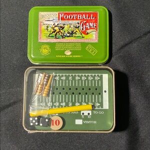 Vintage Green Parlor Football Game - Travel Tin Edition